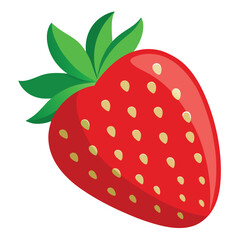 Obraz premium Strawberry Fruit vector illustration on white Background 
