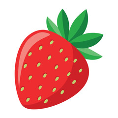 Obraz premium Strawberry Fruit vector illustration on white Background 