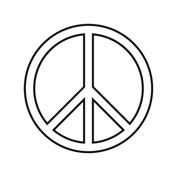recommend clip art: Black outline icon of the international symbol of peace, peace sign Pacific on a transparent background. Anti military movement emblem no war sign