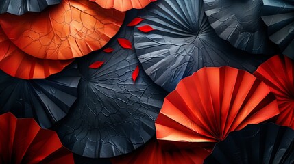 Elegant Traditional Japanese Fan Sensu Pattern Background for Cultural Designs