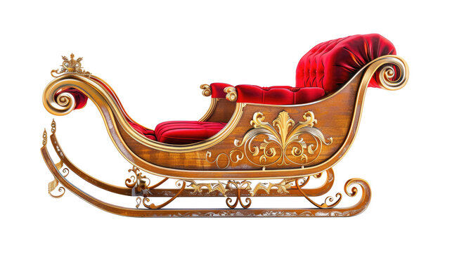 Santa sleigh on transparent