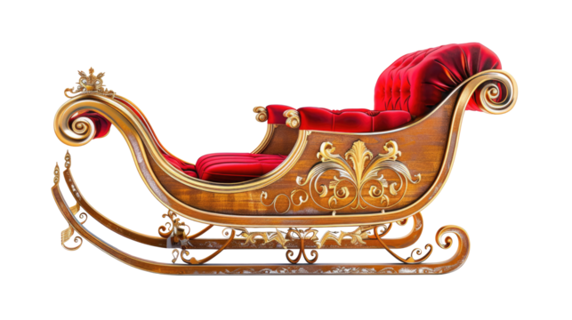 Santa sleigh on transparent - Powered by Adobe