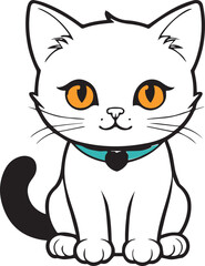 Cute cat   color vector illustration