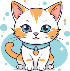 Cute cat   color vector illustration