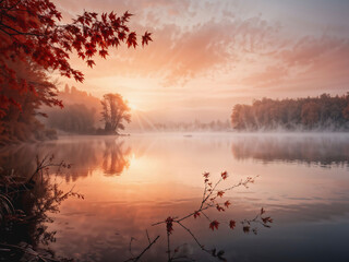 Fototapeta premium Amanece en el lago 21