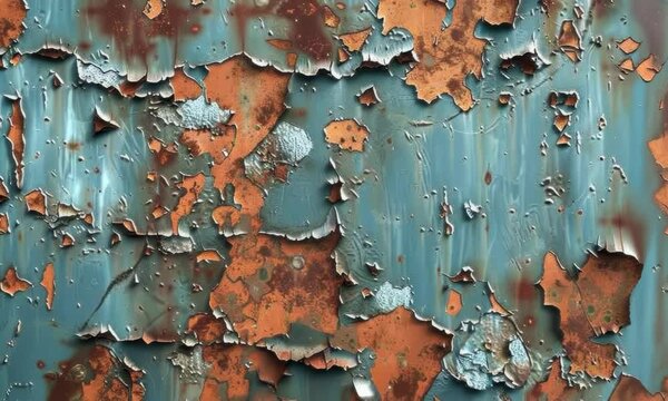 The image is of a wall with peeling paint and rust 4K Video