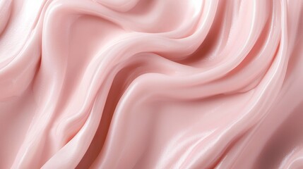 Obraz premium Beauty cream texture background. Pink color face cream lotion moisturizer smear. Skincare cosmetic product strokes
