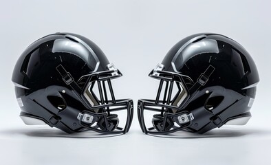 Fototapeta premium Mockup of an American football helmet, profile view, black and white