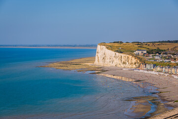 Vue sur la station balnéaire de Le Tréport depuis le belvédère du funiculaire