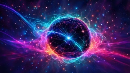 Obraz premium Glowing background with space