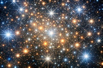 Starry night sky filled with bright twinkling stars
