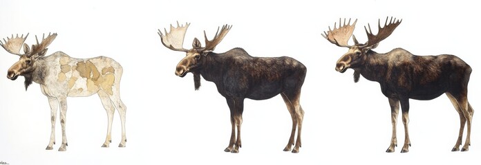 Naklejka premium Moose isolated on white background