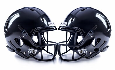 Fototapeta premium Mockup of an American football helmet, profile view, black and white