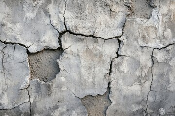 Obraz premium Rough concrete wall texture with cracks, chips, and weathered surfaces