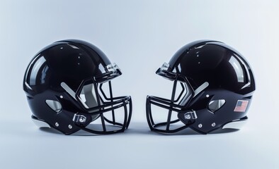 Fototapeta premium Mockup of an American football helmet, profile view, black and white