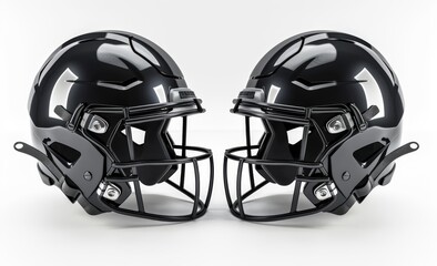 Fototapeta premium Mockup of an American football helmet, profile view, black and white