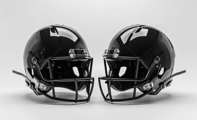 Fototapeta premium Mockup of an American football helmet, profile view, black and white