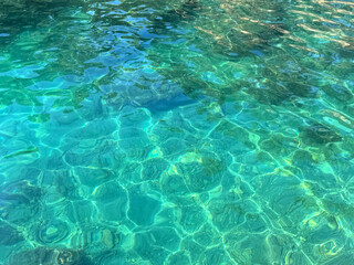 Sea turquoise blue underwater clear water.