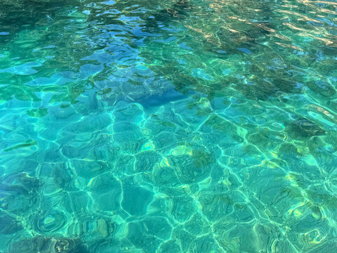 Sea turquoise blue underwater clear water.