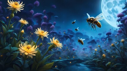 Bees and flowers