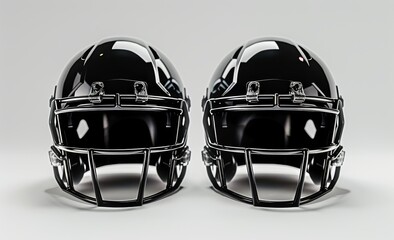 Fototapeta premium Mockup of an American football helmet, profile view, black and white