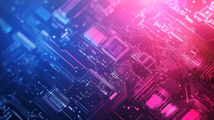 Modern tech background featuring digital circuits and electronic elements