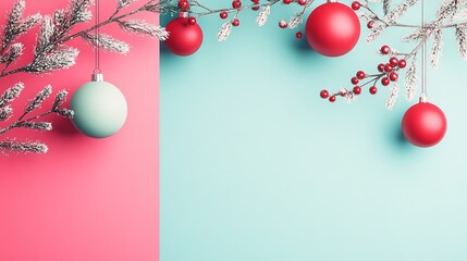 Modern holiday background with simple, festive accents and clean design