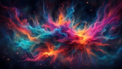 fire background with smoke