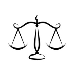 Justice Scale Silhouette Vector Illustration | SVG & Cut Files for Cricut & Silhouette | Legal Balance Icon Graphic Design