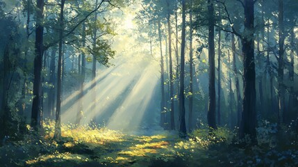 Sunlight Streaming Through a Dense Forest