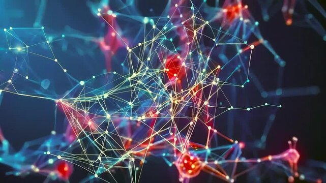 Neural network in action, with nodes and connections visualized