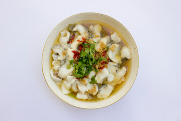 A plate of white snapper soup or better known as barramundi fish. The fish is also a good source of iron, essential for red blood cell production and oxygen transportation in the body. Selenium suppor