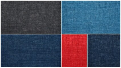 Fototapeta premium Multicolored fabric textures in various shades