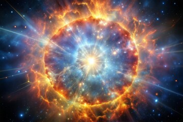 Vibrant cosmic explosion evoking wonder and beauty of space