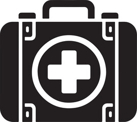  First Aid Box icon silhouette vector art illustration