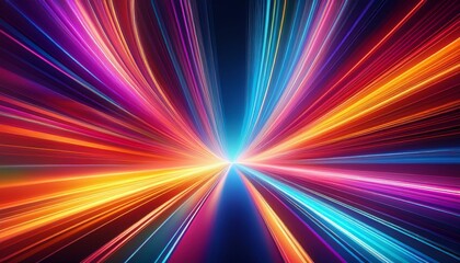 Abstract background with vibrant colors and dynamic light streaks.