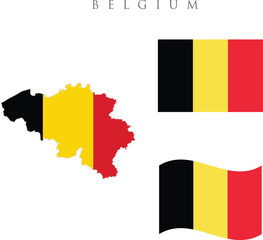 illustration waving flag of Belgium. Vector flag of Belgium. Symbol of Belgium. flag of Belgim on Grey Background with copy space. Symbol of Belgium