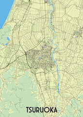 , Japan artistic map poster