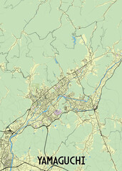 Yamaguchi, Japan artistic map poster