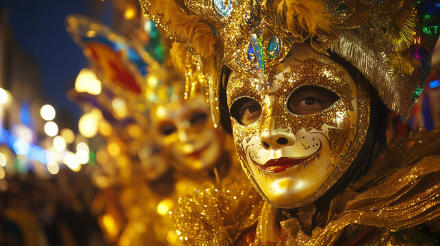 Parada karnawałowa w Rio de Janeiro to prawdziwe święto kolor&oacute;w i dźwięk&oacute;w. Uczestnicy przebrani w przepiękne kostiumy przechodzą przez ulice.