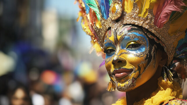 Parada karnawałowa w Rio de Janeiro to prawdziwe święto kolor&oacute;w i dźwięk&oacute;w. Uczestnicy przebrani w przepiękne kostiumy przechodzą przez ulice.