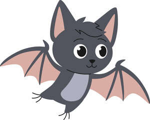 Cute cartoon bat. Halloween character.