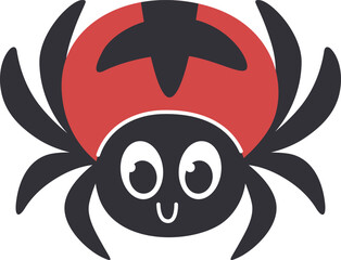 Cute poisonous spider. Character for Halloween and other designs.