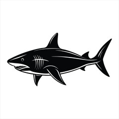 Fototapeta premium Shark silhouette vector