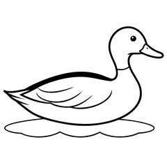 Sleek Mallard Duck Gliding on Pond