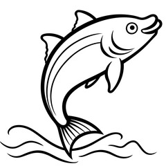 Leaping Fish in Mid-Air Vector Art