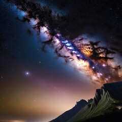 milky way in the sky stars galaxy