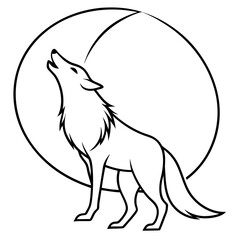 Coyote Howl Sharp Silhouette Vector Art