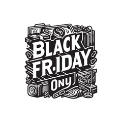 Black Friday Text Vector Design