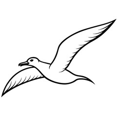 Graceful Albatross Soaring in Vector Art